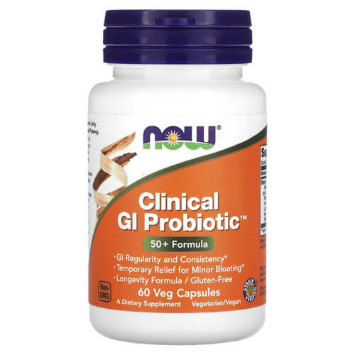 NOW Clinical GI Probiotic 50+ Formula 60 Capsules