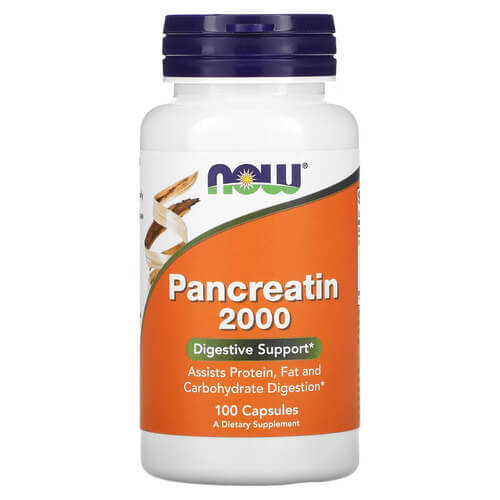 NOW Pancreatin 2000 100 Capsules