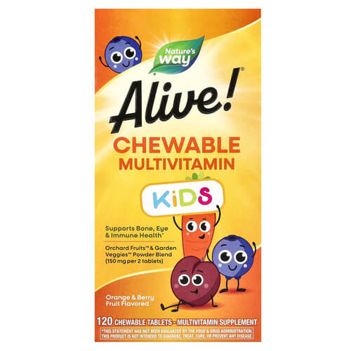Nature's Way Alive Kid's Chewable Multivitamin 120 жувальних таблеток
