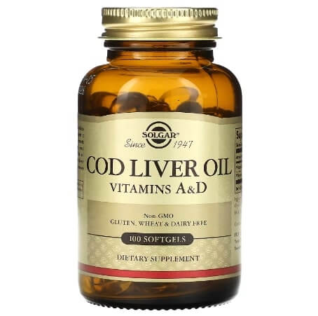 Solgar Cod Liver Oil Vitamin А & D 100 softgels