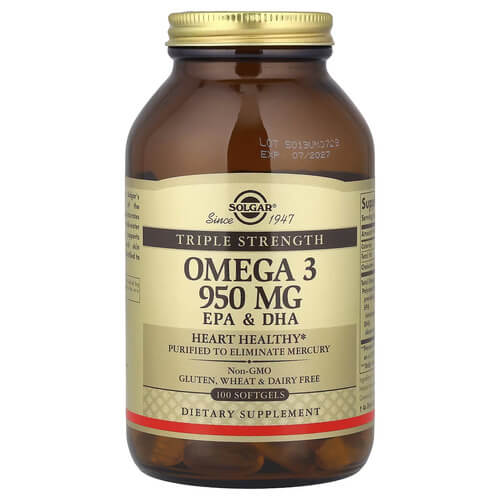 Solgar Triple Strength Omega-3 950 mg EPA & DHA 100 рідких капсул