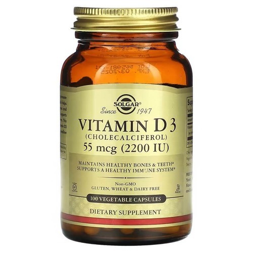 Solgar Vitamin D3 55 mcg (2200 IU) 100 caps