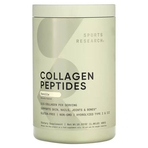 Sports Research Collagen Peptides 480 g - Vanilla