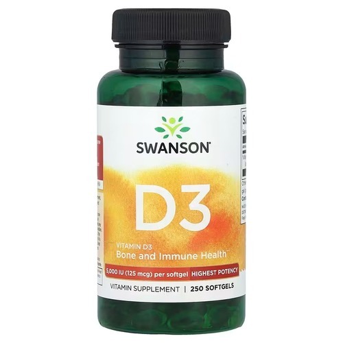 Swanson Vitamin D3 5000 IU 250 softgels