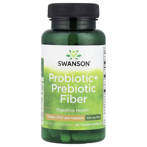 Swanson Probiotic+ Prebiotic Fiber 60 рослинних капсул