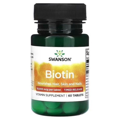 Swanson Biotin 10,000 mcg Time-Release 60 таблеток